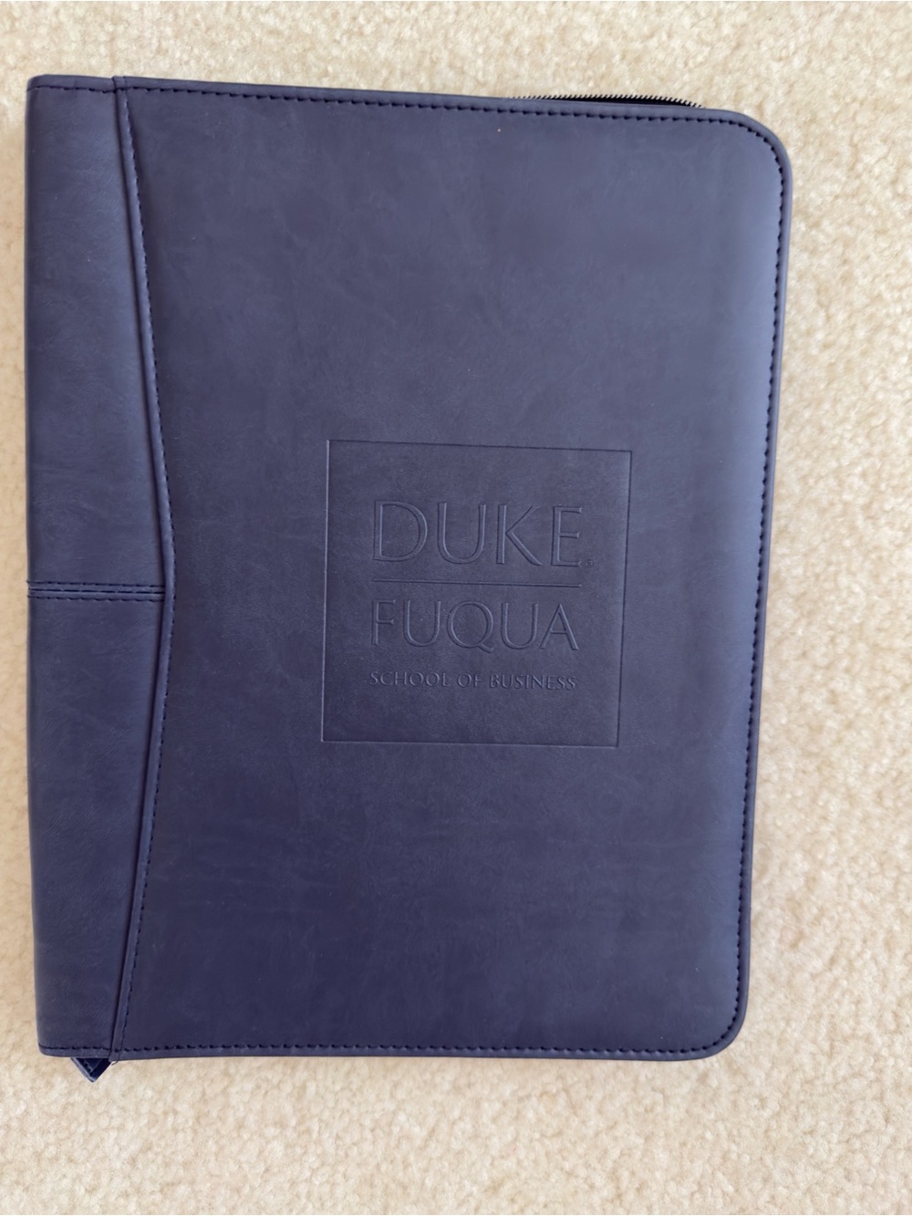 BRAND NEW DUKE UNIVERSITY FUQUA SCHOOL OF BUSINESS LEATHER ZIPPER PADFOLIO